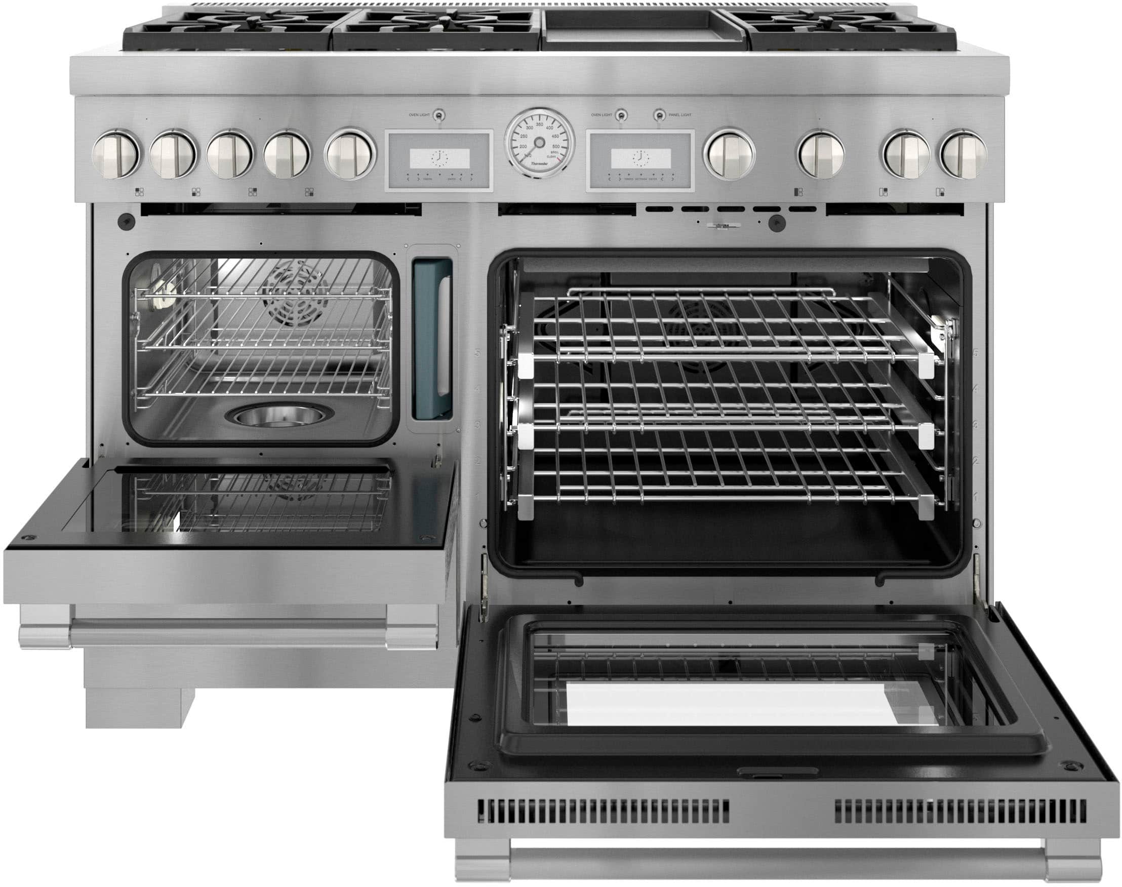 Alt View 1. Thermador - ProGrand 5.5 Cu. Ft. Freestanding Double Oven Dual Fuel Convection Range with Wifi - Stainless Steel.