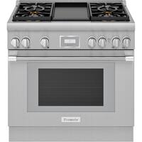 Thermador - 5 Cu. Ft. Self-Cleaning Freestanding Dual Fuel Convection Range - Front_Zoom