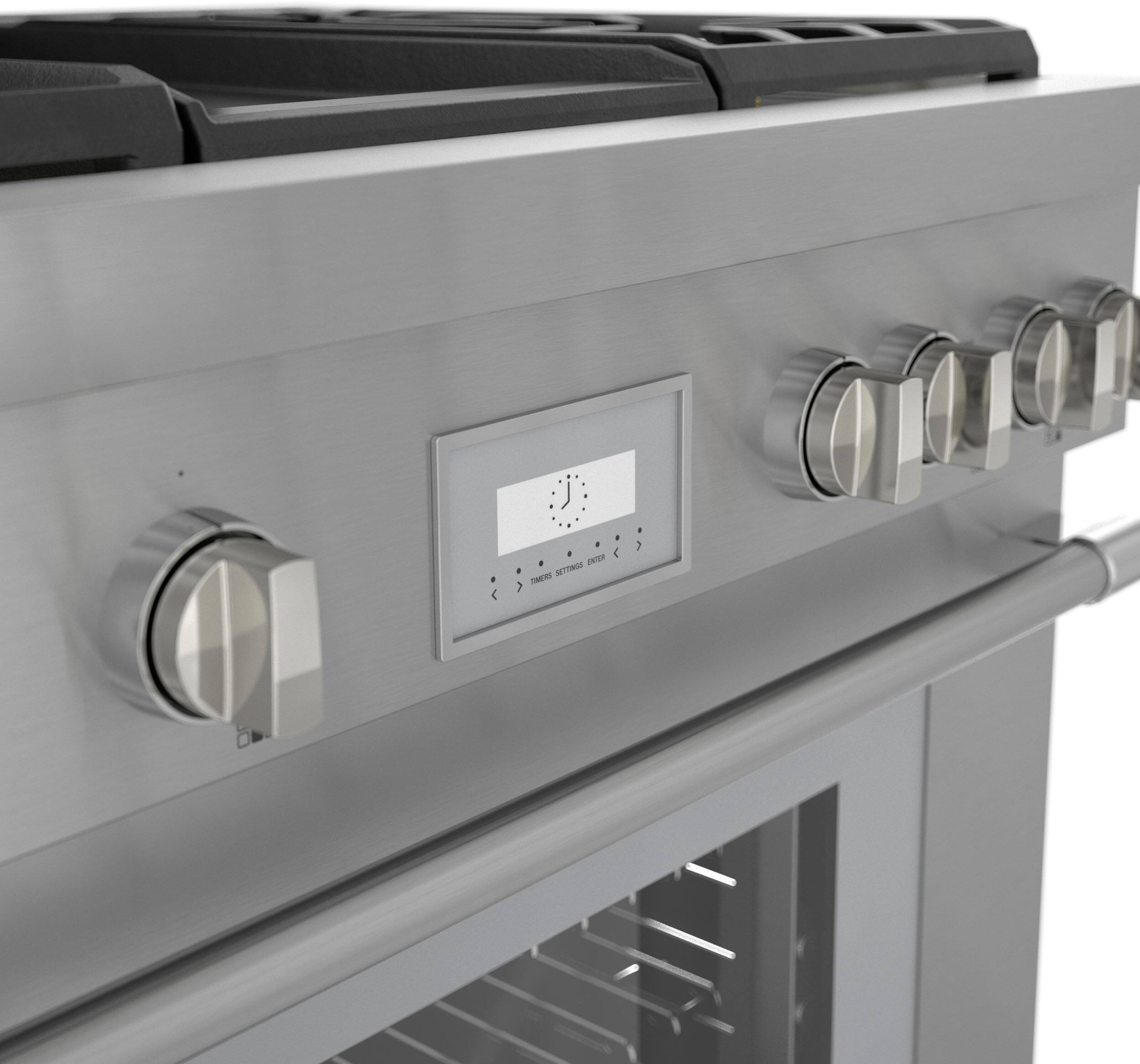 Alt View 14. Thermador - ProHarmony 5 Cu. Ft. Freestanding Dual Fuel LP Convection Range with Self-Cleaning - Stainless Steel.