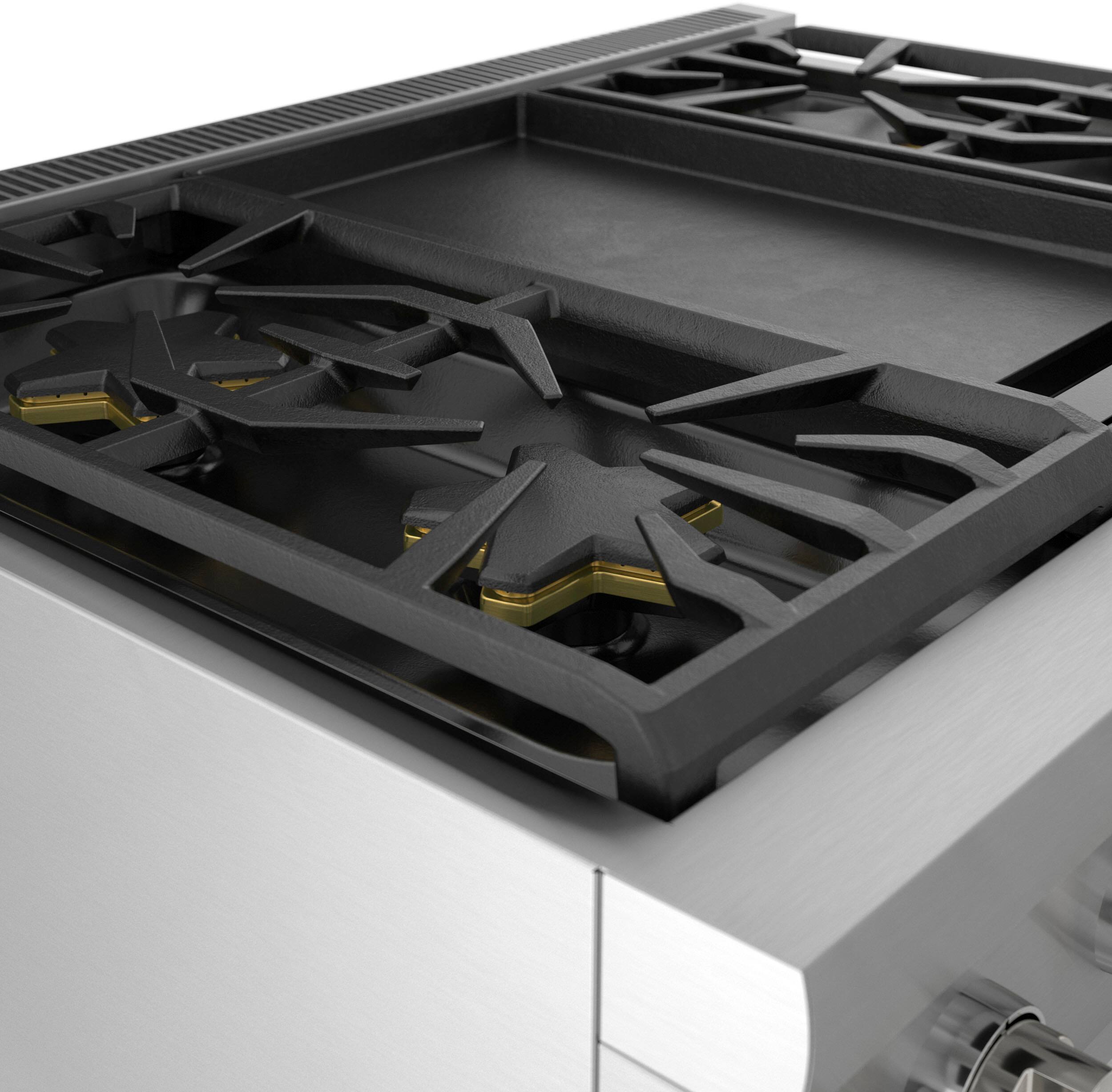 Alt View 12. Thermador - ProHarmony 5 Cu. Ft. Freestanding Dual Fuel LP Convection Range with Self-Cleaning - Stainless Steel.