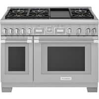 Thermador - Self-Cleaning Freestanding Double Oven Dual Fuel Convection Range - Front_Zoom
