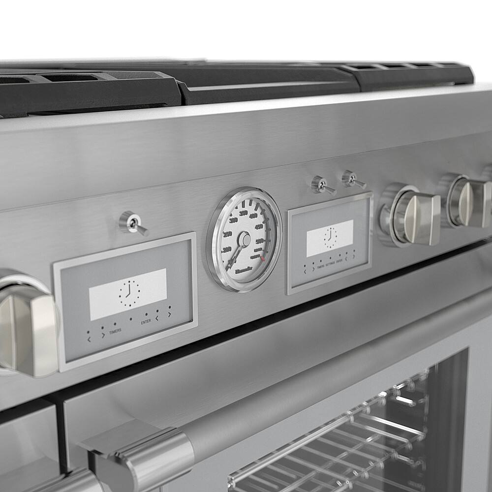 Alt View 12. Thermador - ProGrand 5.7 Cu. Ft. Freestanding Double Oven Dual Fuel Convection Range with Self-Cleaning, 6 Star Burners and Griddle - Stainless Steel.