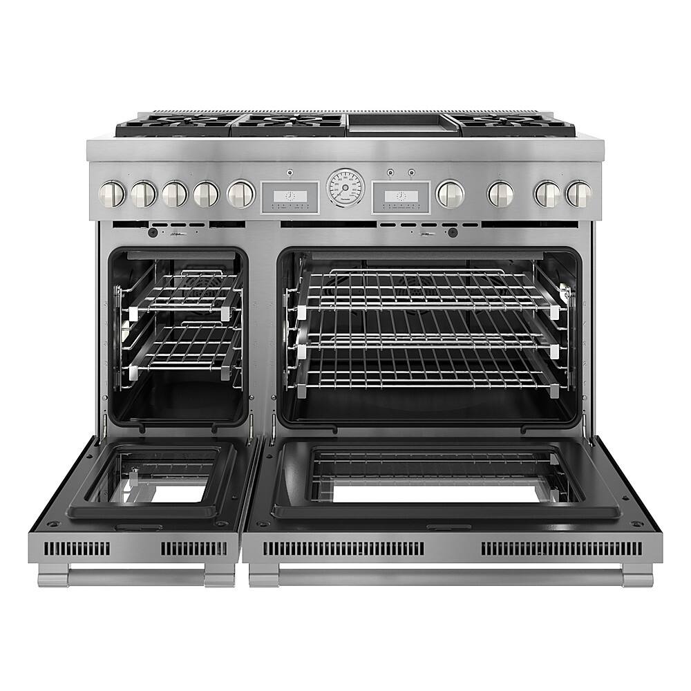 Alt View 14. Thermador - ProGrand 5.7 Cu. Ft. Freestanding Double Oven Dual Fuel Convection Range with Self-Cleaning, 6 Star Burners and Griddle - Stainless Steel.