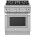 Thermador - Pro Harmony 30 in. Wide 4.4 Cu. Ft. Freestanding Dual Fuel Convection Range with Self-Cleaning and 4 Star Burners - Stainless Steel