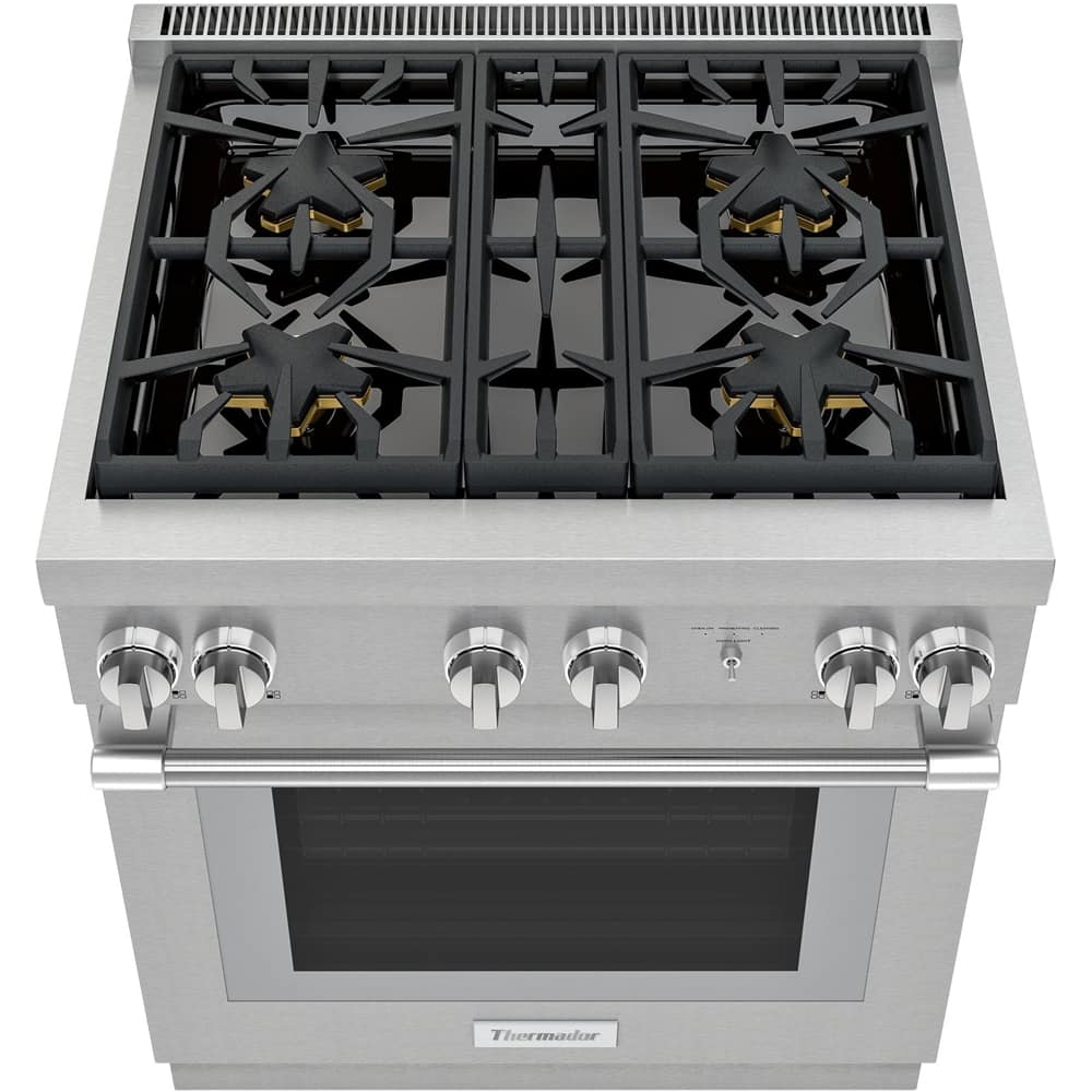 Alt View 1. Thermador - ProHarmony 4.4 Cu. Ft. Freestanding Dual Fuel Convection Range with Self-Cleaning and 4 Star Burners - Stainless Steel.