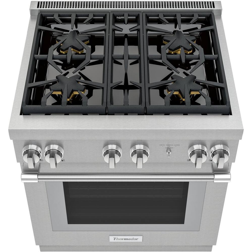 Alt View 1. Thermador - ProHarmony 4.4 Cu. Ft. Freestanding Dual Fuel Convection Range with Self-Cleaning and 4 Star Burners - Stainless Steel.