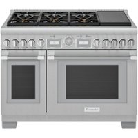 Thermador - ProGrand 8.2 Cu. Ft. Self-Cleaning Freestanding Double Oven Dual Fuel Convection Range -  Liquid Propane Convertible - Stainless Steel - Front_Zoom