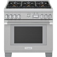 Thermador - ProGrand 5.7 Cu. Ft. Self-Cleaning Freestanding Dual Fuel Convection Range - Liquid Propane Convertible - Stainless steel - Front_Zoom