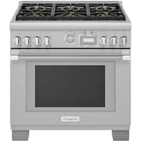 Thermador - 5.7 Cu. Ft. Self-Cleaning Freestanding Dual Fuel Convection Range - Front_Zoom