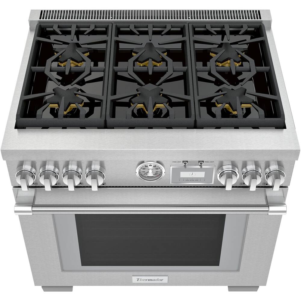 Alt View 11. Thermador - ProGrand 5.7 Cu. Ft.  Freestanding Dual Fuel LP Convection Range with Self-Cleaning - Stainless Steel.