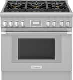 Thermador - Pro Harmony 36 in. Wide 5.0 Cu. Ft. Freestanding Gas Convection Range with Manual cleaning and 6 Burners - Stainless Steel
