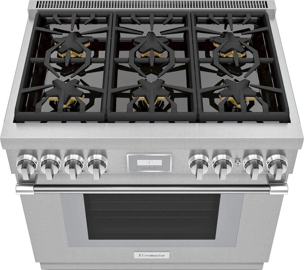 Alt View 2. Thermador - ProHarmony 5.0 Cu. Ft. Freestanding Gas Convection Range with ExtraLow Select Burners - Stainless Steel.