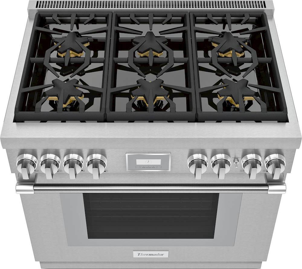 Alt View 2. Thermador - ProHarmony 5.0 Cu. Ft. Freestanding Gas Convection Range with ExtraLow Select Burners - Stainless Steel.