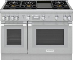 Thermador - ProHarmony 6.6 Cu. Ft. Freestanding Double Oven Gas Convection Range – Liquid Propane Convertible - Stainless steel - Front_Zoom