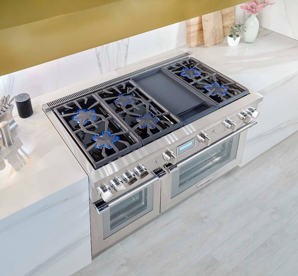 Alt View 21. Thermador - ProHarmony 6.6 Cu. Ft. Freestanding Double Oven Gas Convection Range – Liquid Propane Convertible - Stainless Steel.