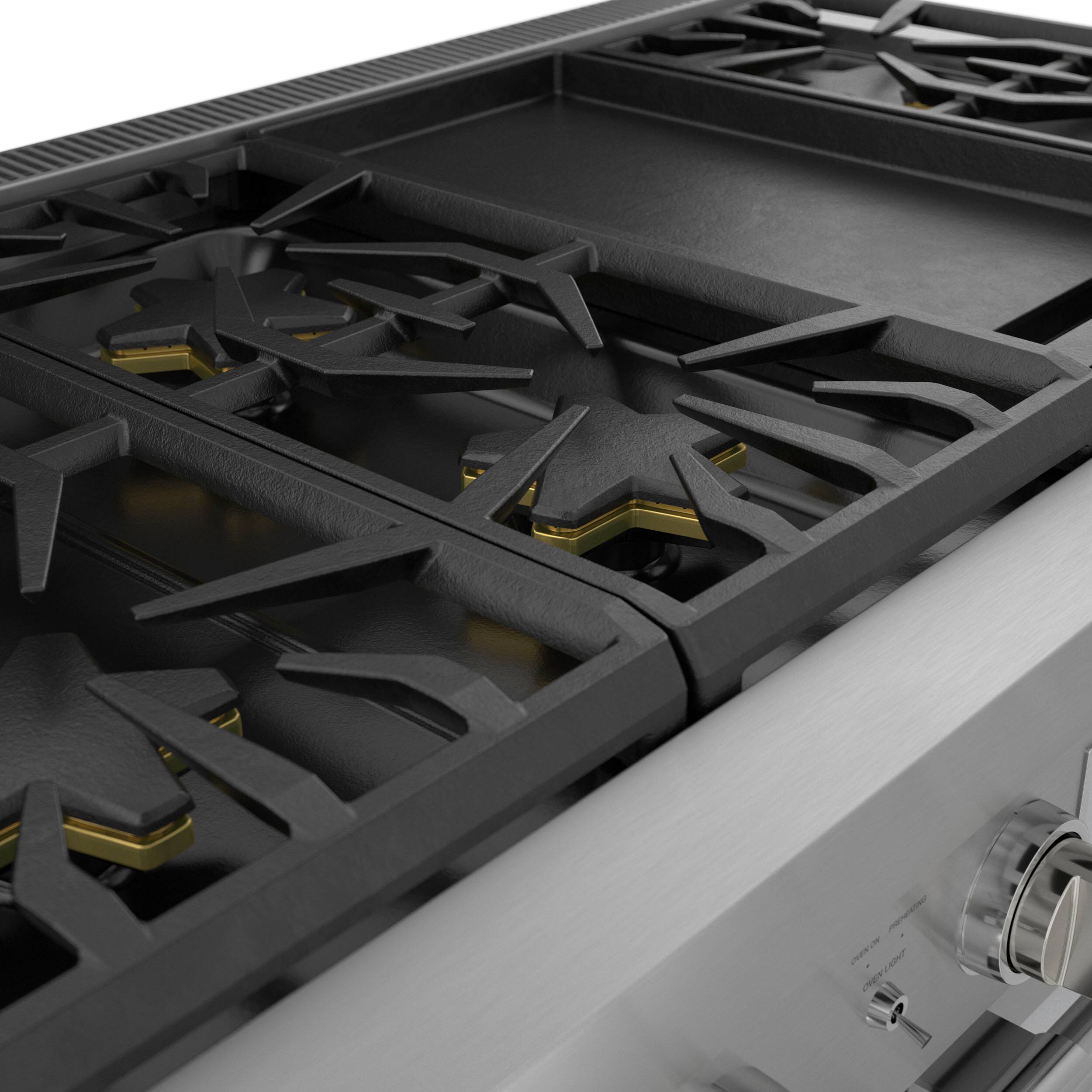 Alt View 12. Thermador - ProHarmony 6.6 Cu. Ft. Freestanding Double Oven Gas Convection Range – Liquid Propane Convertible - Stainless Steel.