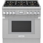 Front Zoom. Thermador - ProHarmony 5 Cu. Ft. Freestanding Dual Fuel Convection Range with Self-Cleaning and 6 Star Burners - Stainless steel.