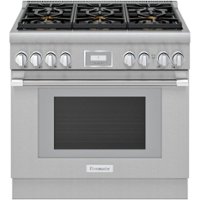 Thermador - ProHarmony 5 Cu. Ft. Freestanding Dual Fuel Convection Range with Self-Cleaning and 6 Star Burners - Stainless Steel - Front_Zoom