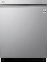 LG - 24" Top Control Built-In Dishwasher with TrueSteam and Third Rack - PrintProof Stainless Steel - Front_Standard
