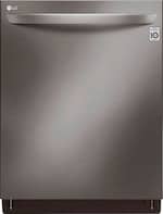 LG - 24" Top Control Built-In Dishwasher with Stainless Steel Tub - PrintProof Black Stainless Steel - Front_Standard