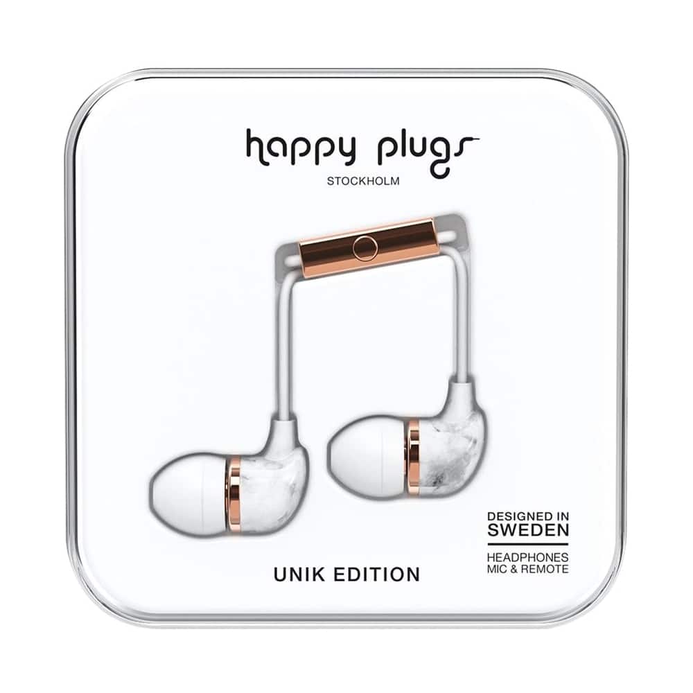 Best Buy Happy Plugs Wired Headphones White Marble HP7782