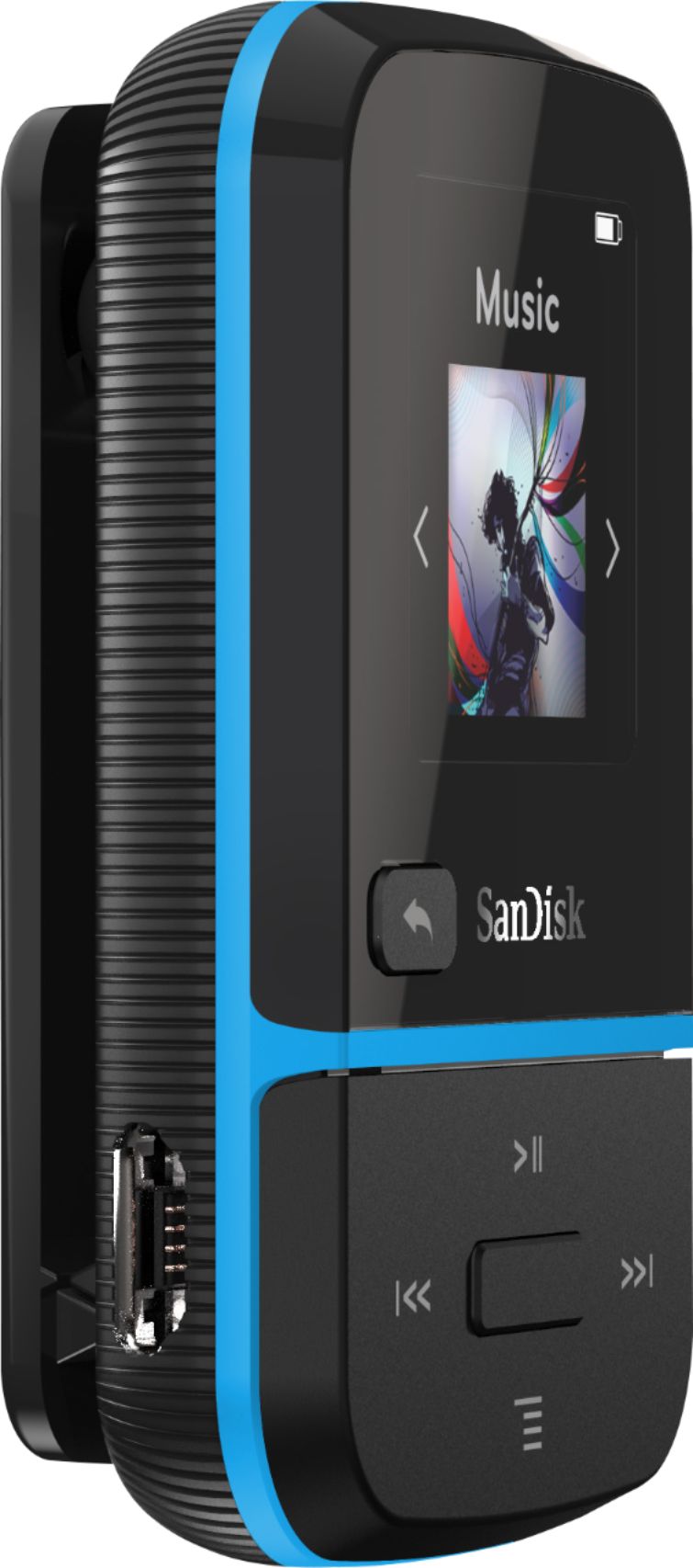 Angle View: SanDisk - Clip Sport Go 16GB* MP3 Player - Blue