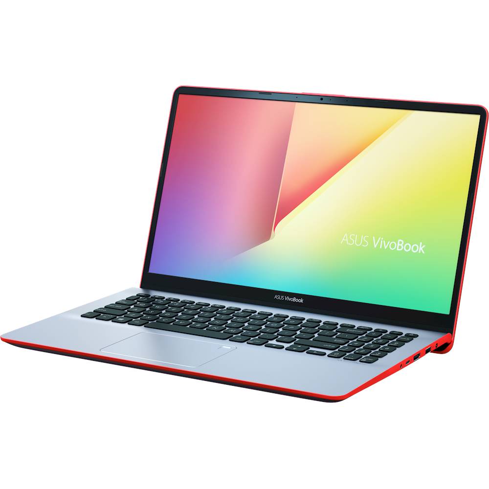 Left View: ASUS - VivoBook S15 15.6" Laptop - Intel Core i5 - 8GB Memory - 256GB Solid State Drive - Starry Gray With Red Edges