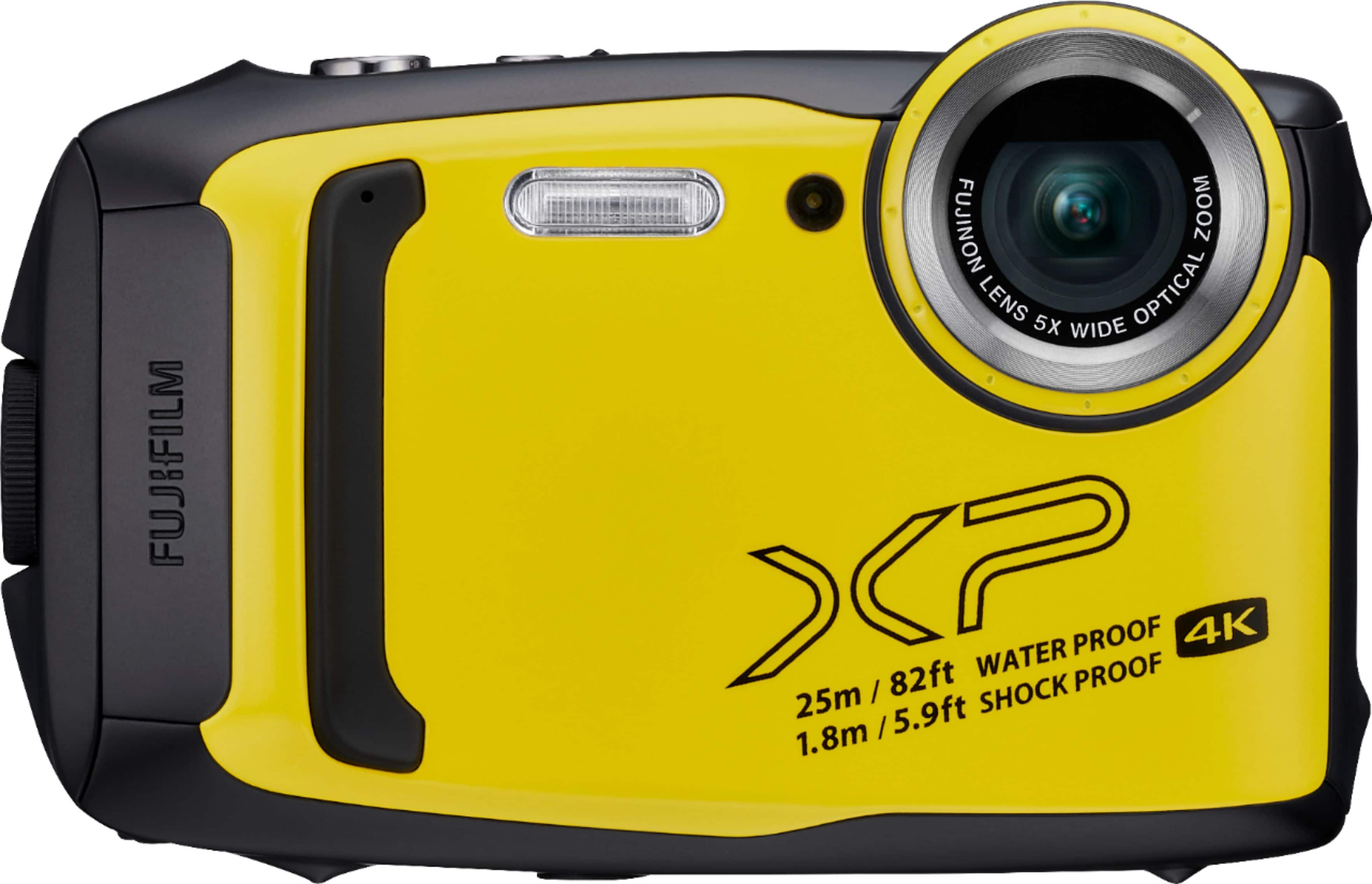 Front. Fujifilm - FinePix XP140 16.4-Megapixel Waterproof Digital Camera - Yellow.
