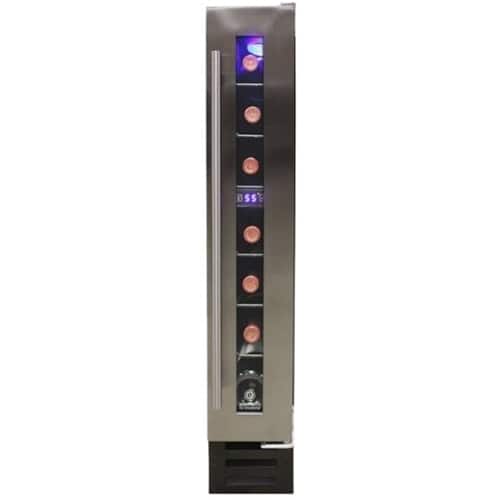 Front. Vinotemp - 7-Bottle Built-In Wine Cooler - Black.
