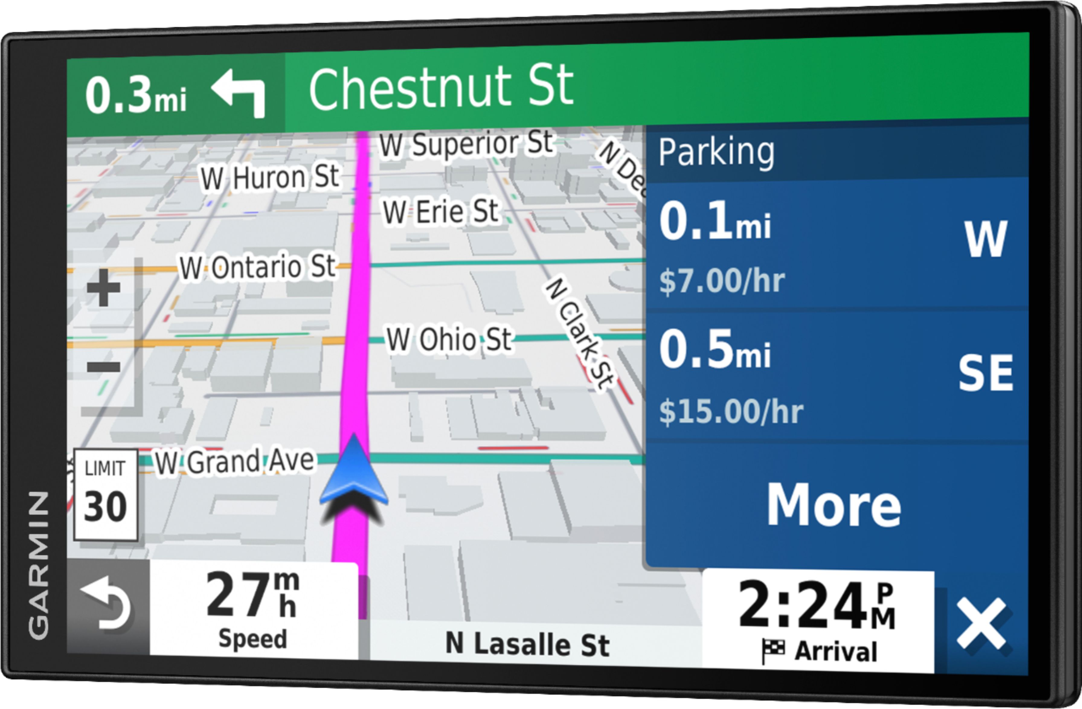 Left View: Garmin - DriveSmart 65 6.95" GPS with Amazon Alexa