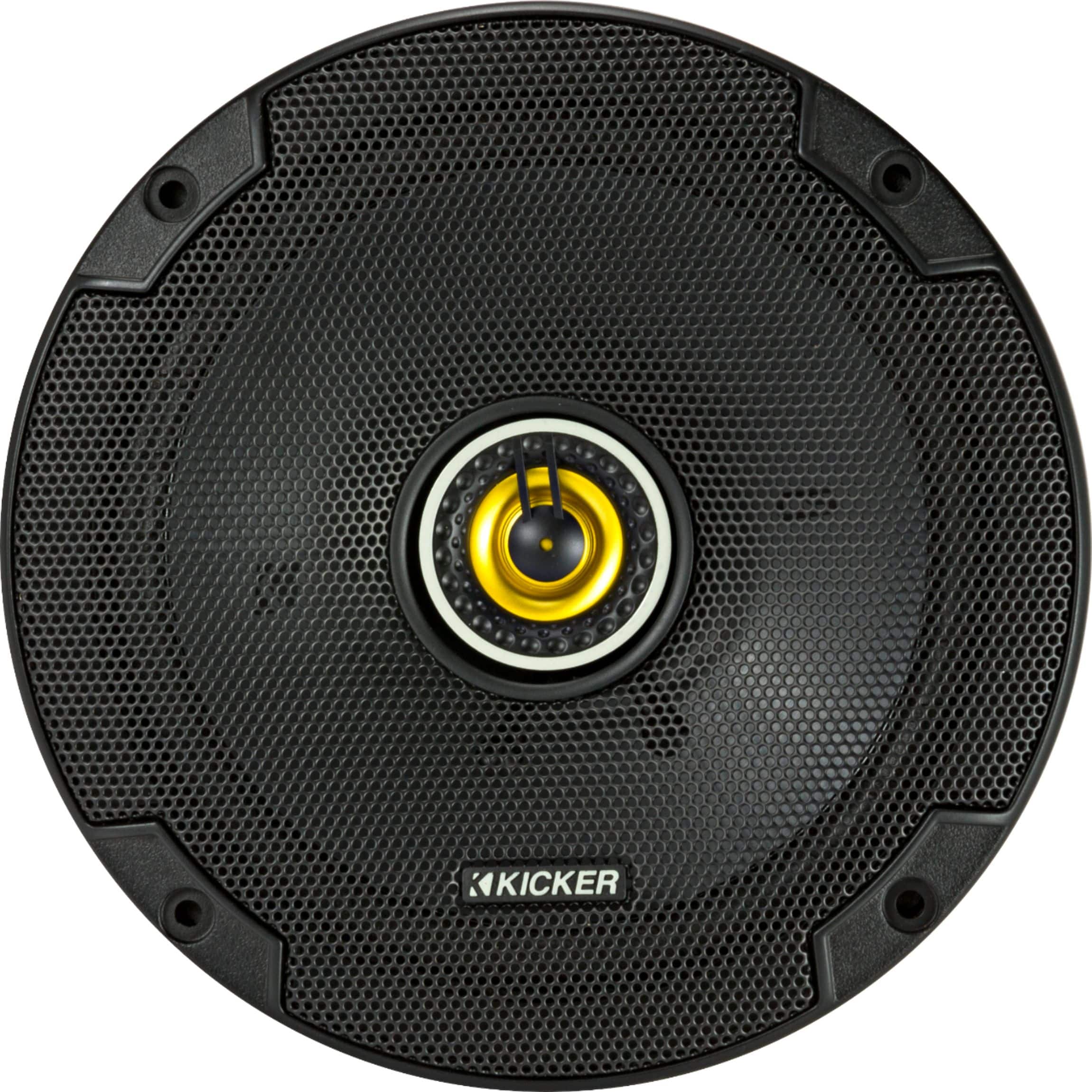 Front. KICKER - CS Series 6-3/4" 2-Way Car Speakers with Polypropylene Cones (Pair) - Yellow/Black.