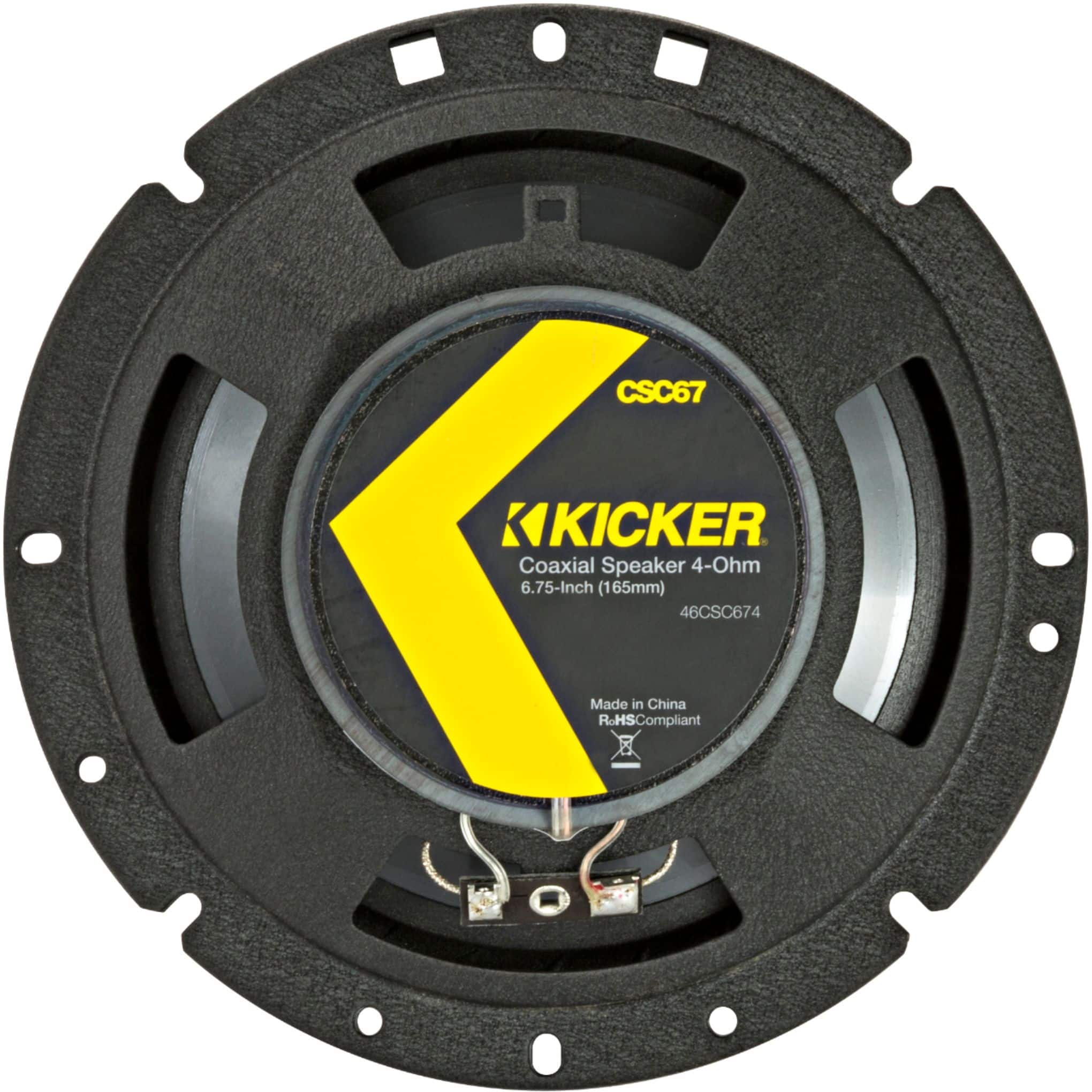 Alt View 11. KICKER - CS Series 6-3/4" 2-Way Car Speakers with Polypropylene Cones (Pair) - Yellow/Black.