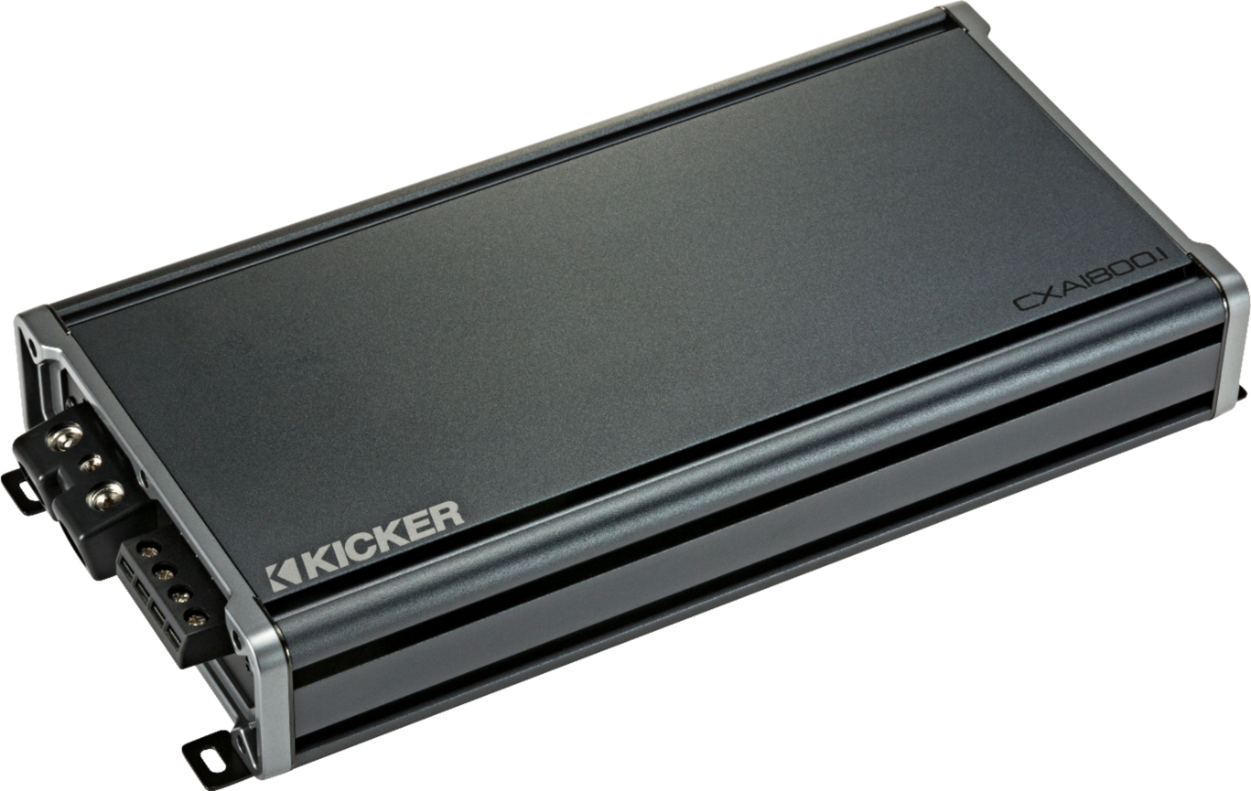 Angle View: KICKER - CX 1800W Class D Digital Mono Amplifier with Variable Low-Pass Crossover - Gray