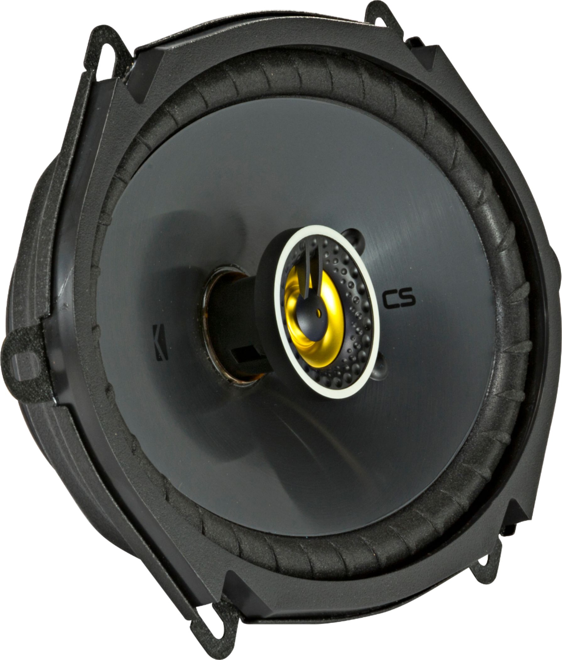 Angle View: KICKER - CS Series 6" x 8" 2-Way Car Speakers with Polypropylene Cones (Pair) - Black