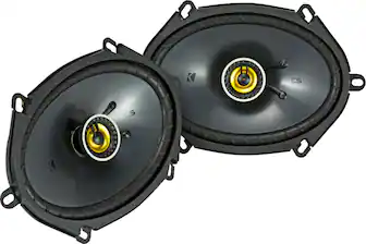 Front. KICKER - CS Series 6" x 8" 2-Way Car Speakers with Polypropylene Cones (Pair) - Yellow/Black.