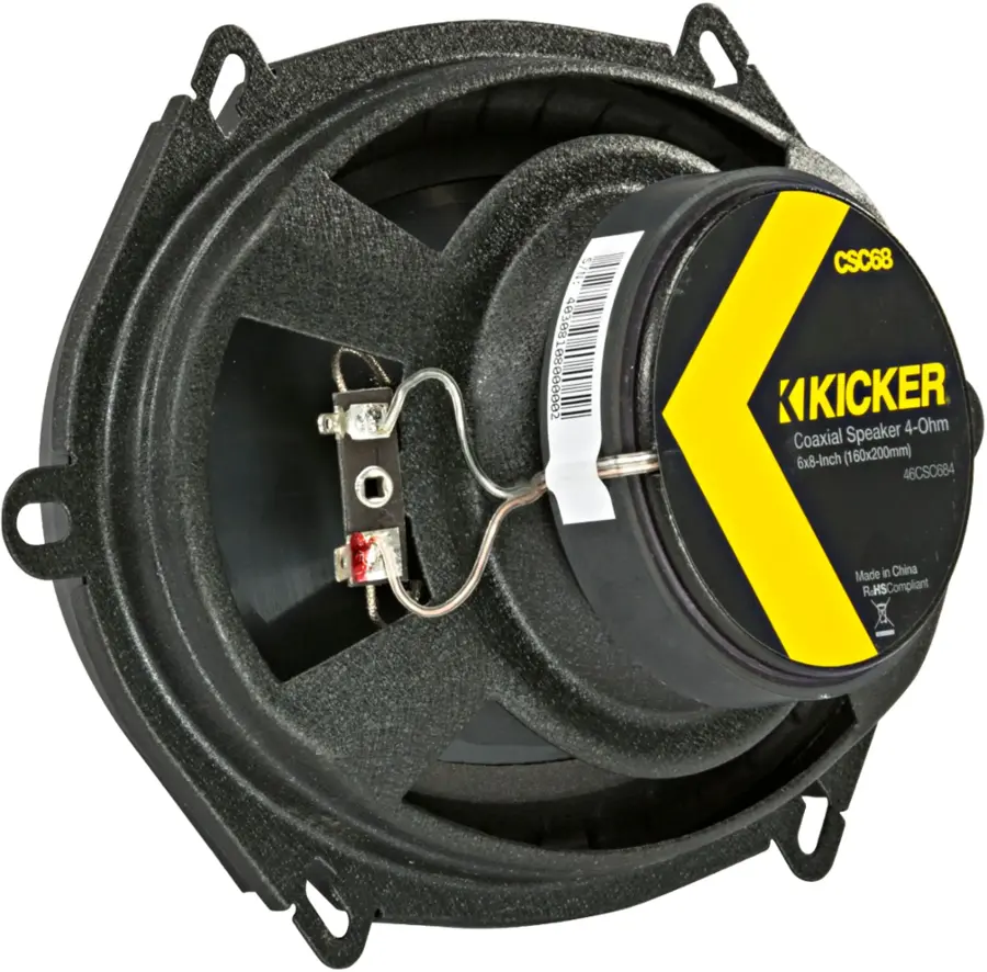 Alt View 14. KICKER - CS Series 6" x 8" 2-Way Car Speakers with Polypropylene Cones (Pair) - Yellow/Black.