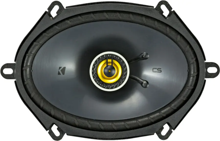 Alt View 15. KICKER - CS Series 6" x 8" 2-Way Car Speakers with Polypropylene Cones (Pair) - Yellow/Black.