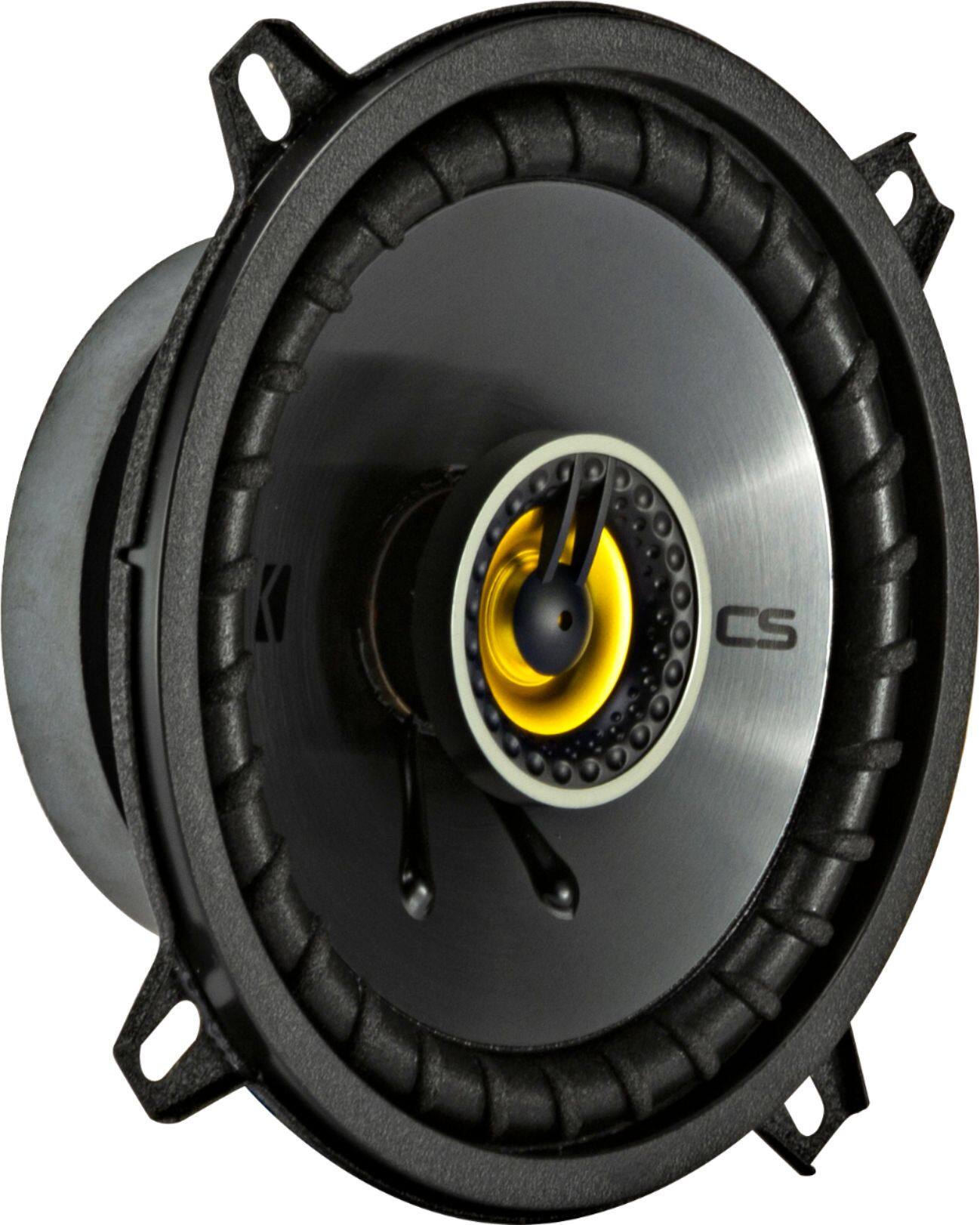 Angle. KICKER - CS Series 5-1/4" 2-Way Car Speakers with Polypropylene Cones (Pair) - Yellow/Black.
