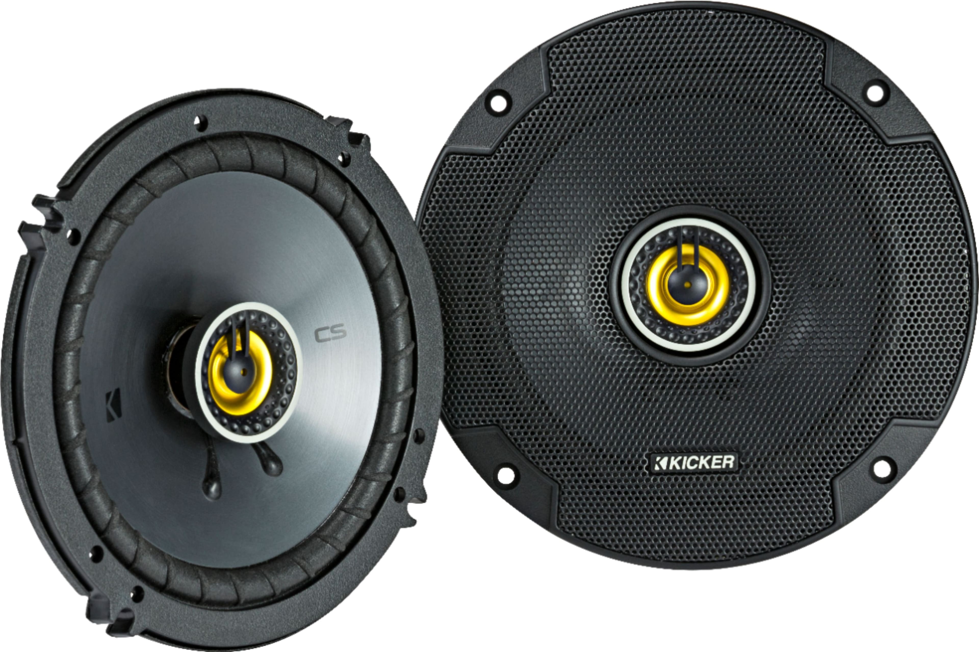 Front. KICKER - CS Series 6-1/2" 2-Way Car Speakers with Polypropylene Cones (Pair) - Yellow/Black.