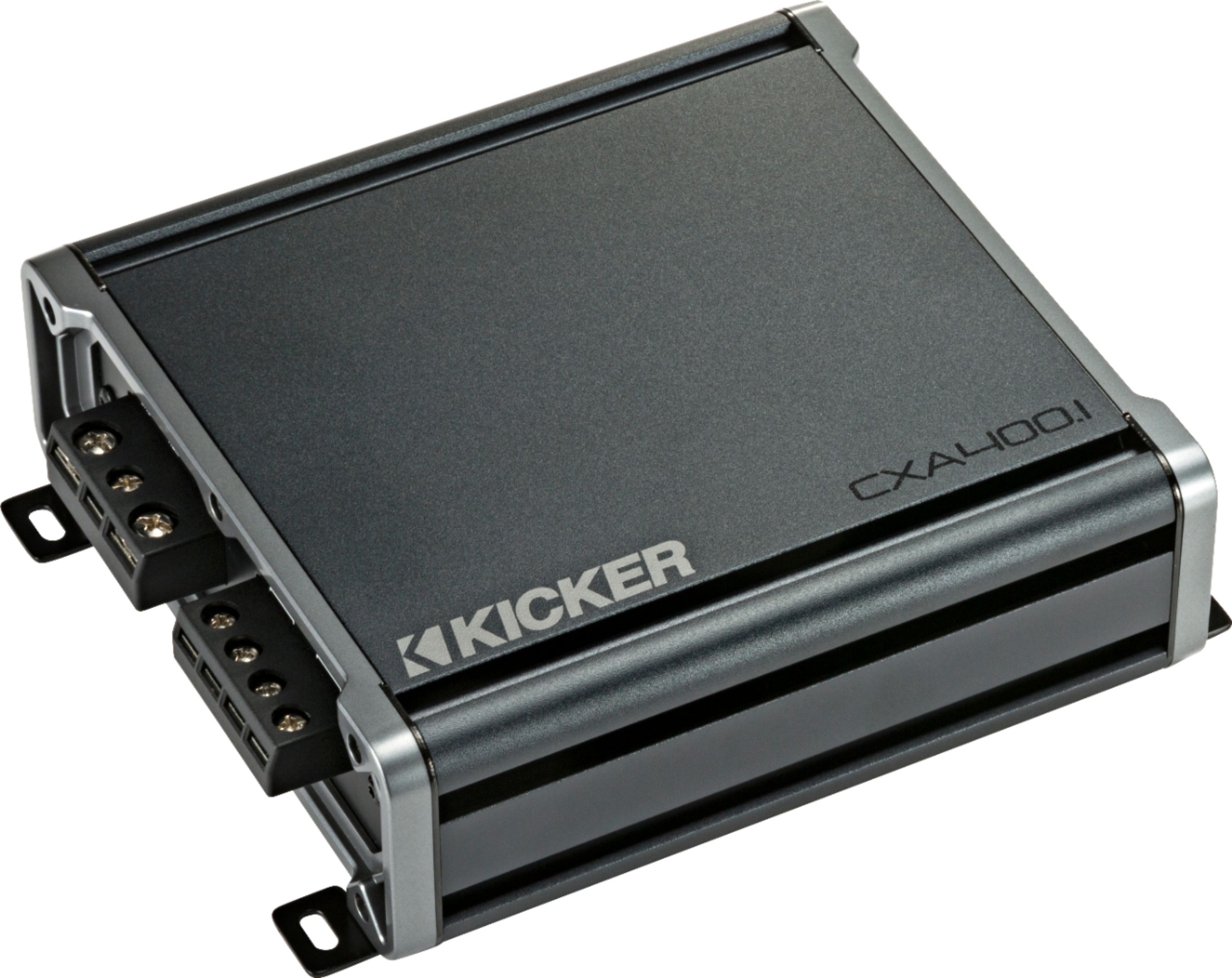 Angle View: KICKER - CX 400W Class D Digital Mono Amplifier with Variable Low-Pass Crossover - Black