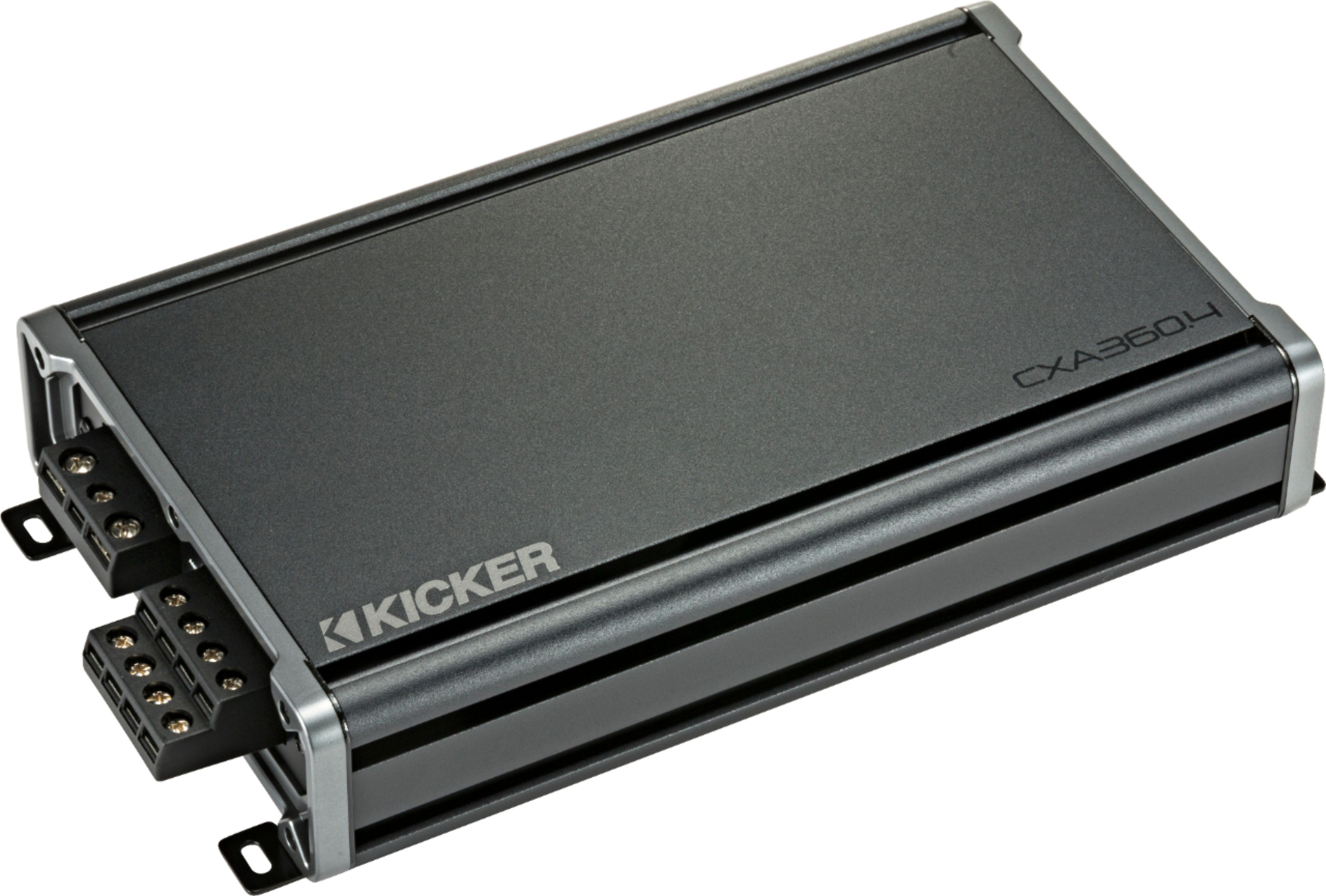Angle View: KICKER - CX 360W Class AB Bridgeable Multichannel Amplifier with Variable Crossovers - Black