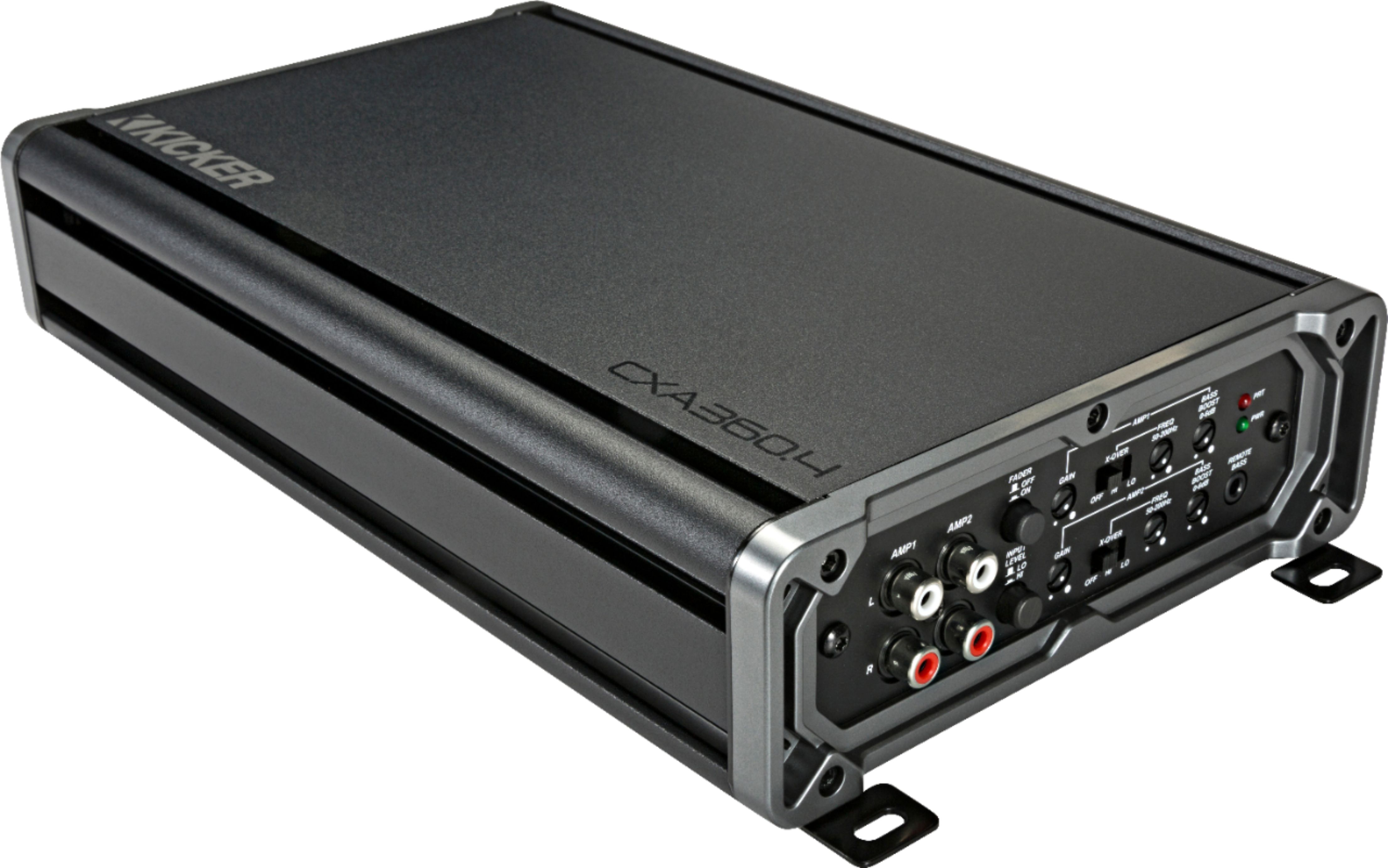 Left View: KICKER - PXA-Series 500W Class D Mono Amplifier with Selectable Low-Pass Crossover - Black