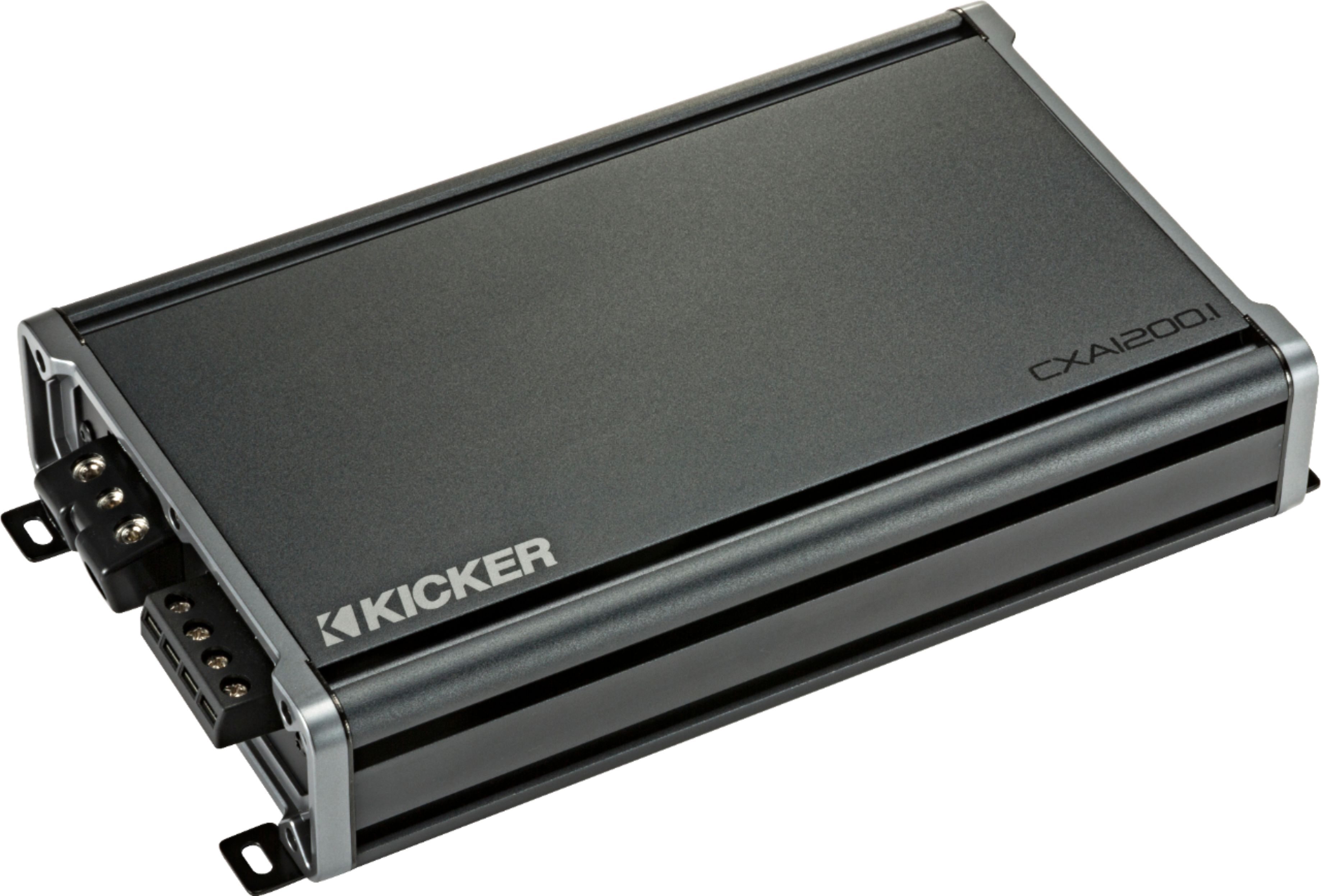 Angle View: KICKER - CX 1200W Class D Digital Mono Amplifier with Variable Low-Pass Crossover - Black