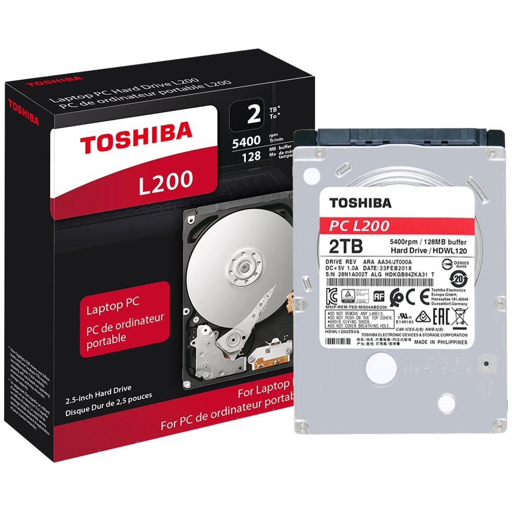 Toshiba L200 2TB Internal SATA Hard Drive for Laptops with Advanced Technology HDWL120XZSTA - Buy