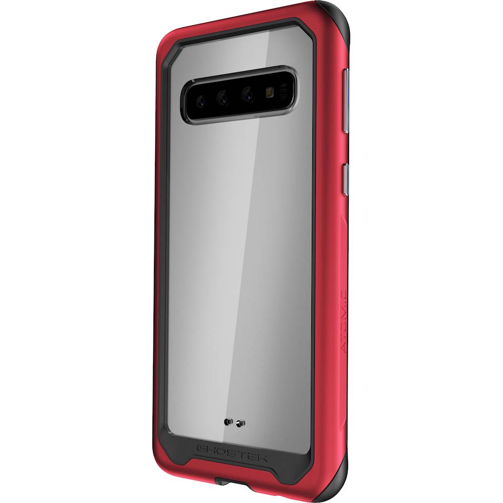 Left View: Rokform - Rugged S Case for Samsung Galaxy S10+ - Clear With Black Edges