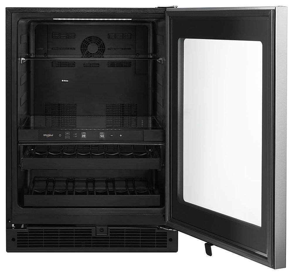 Alt View 11. Whirlpool - 14-Bottle Dual Zone Wine Refrigerator - Stainless Steel.
