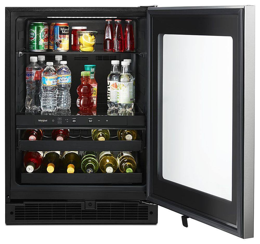 Alt View 12. Whirlpool - 14-Bottle Dual Zone Wine Refrigerator - Stainless Steel.