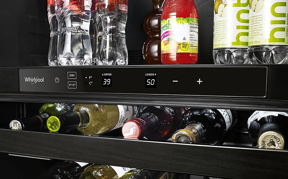 whirlpool dual zone wine cooler