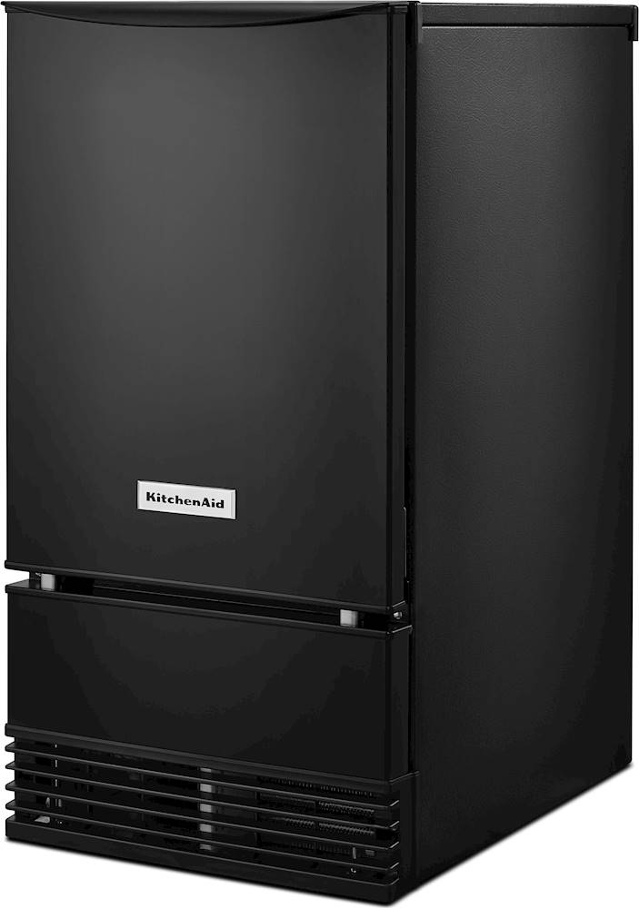 Left View: KitchenAid - 18" 29.1-Lb. Freestanding Icemaker - Stainless steel
