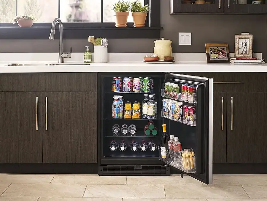 Alt View 18. Whirlpool - 5.1 Cu. Ft. Built-In Mini Fridge - Stainless Steel.